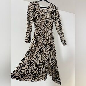 Dex - Zebra Print Long Sleeve Dress